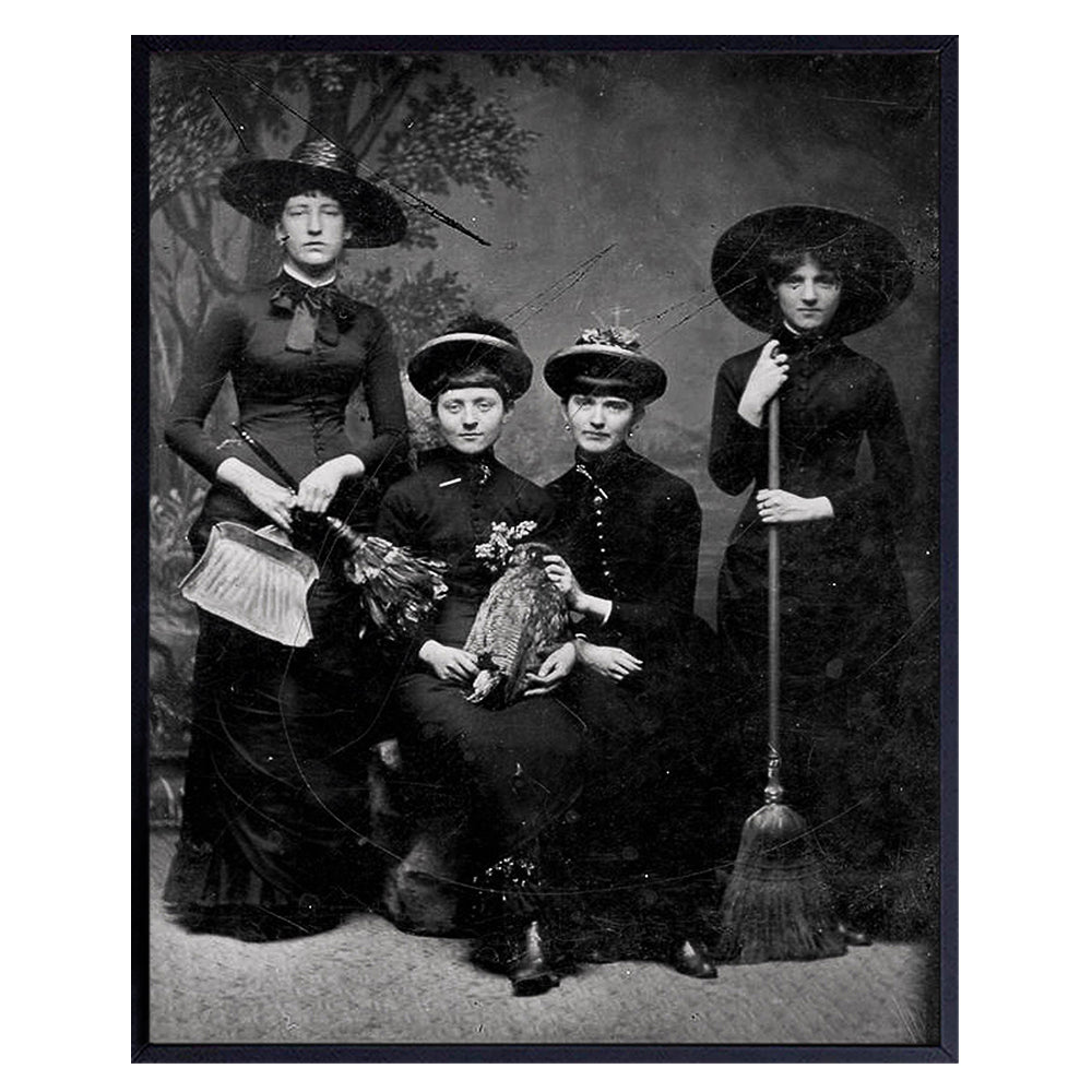 Witch Wall Art &amp; Decor - Witchy Room Decor - Wicca Decor - Pagan Gifts - Gothic Wall Art - Goth Room Decor - Witchcraft - Wiccan Decor - Black Magic - Creepy Scary Vintage Picture Photo