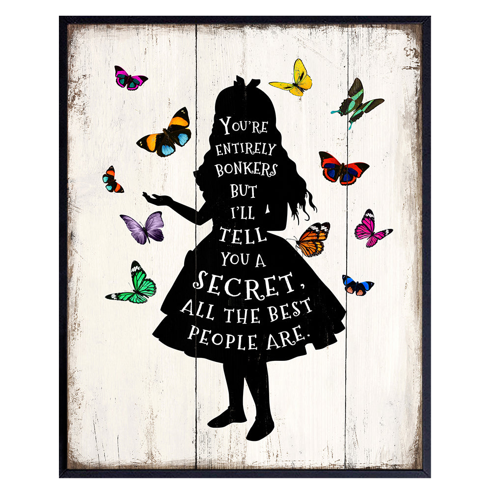 Alice Wonderland Home Decor - Vintage Wall Art Decoration Poster - Girls Bedroom, Living Room, Office - 8x10 UNFRAMED Print
