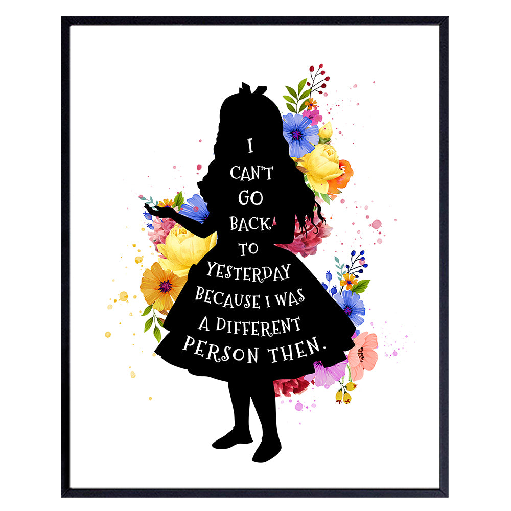 Alice Wonderland Wall Art &amp; Decor - Inspiration Home decoration Poster - Encouragement Gift for Woman - Women&