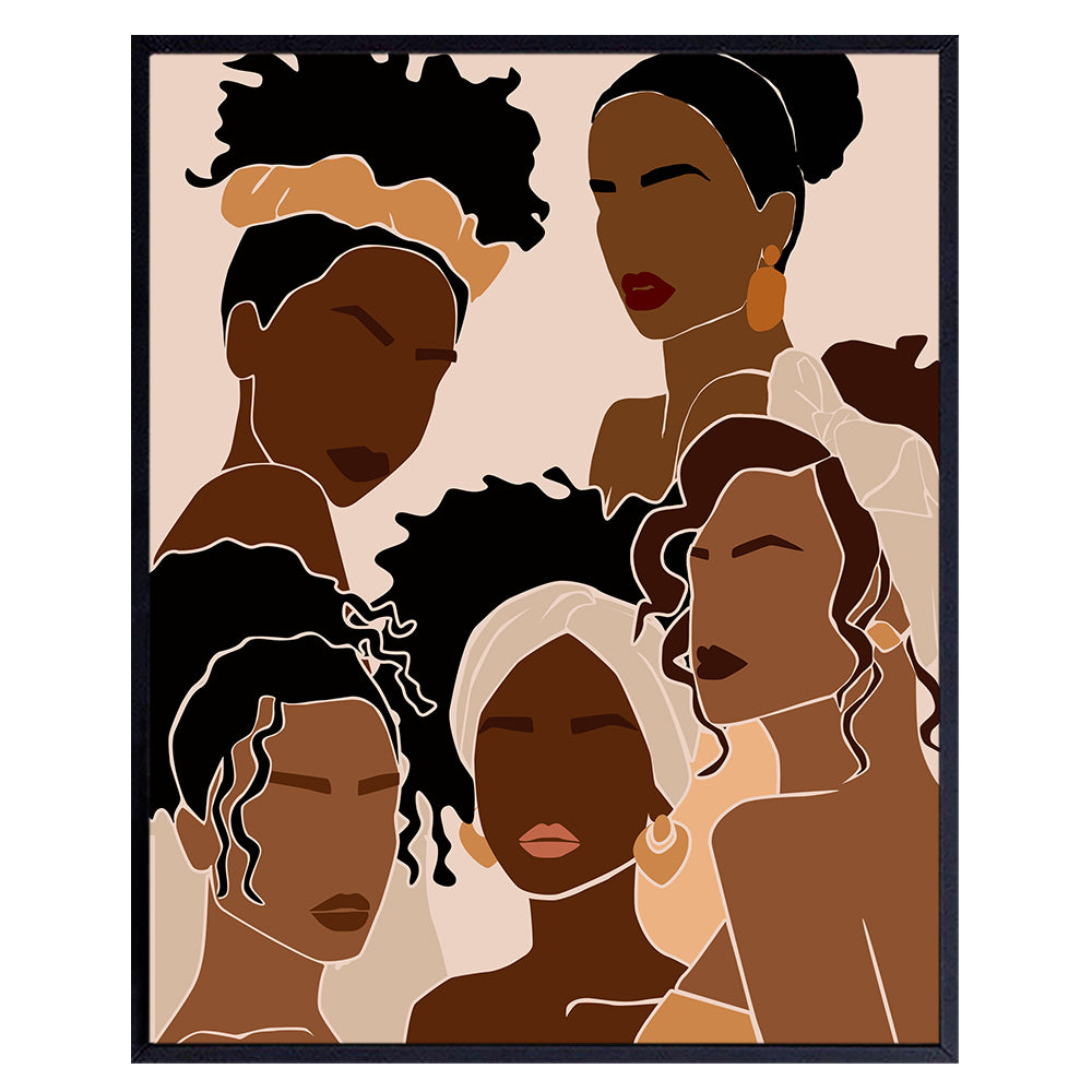 Black African American Wall Art &amp; Decor - Black Wall Art - African American Women Wall Art - Black Women Gifts - African Wall Art - Black Culture - Latina - Hispanic - Afro Wall Art