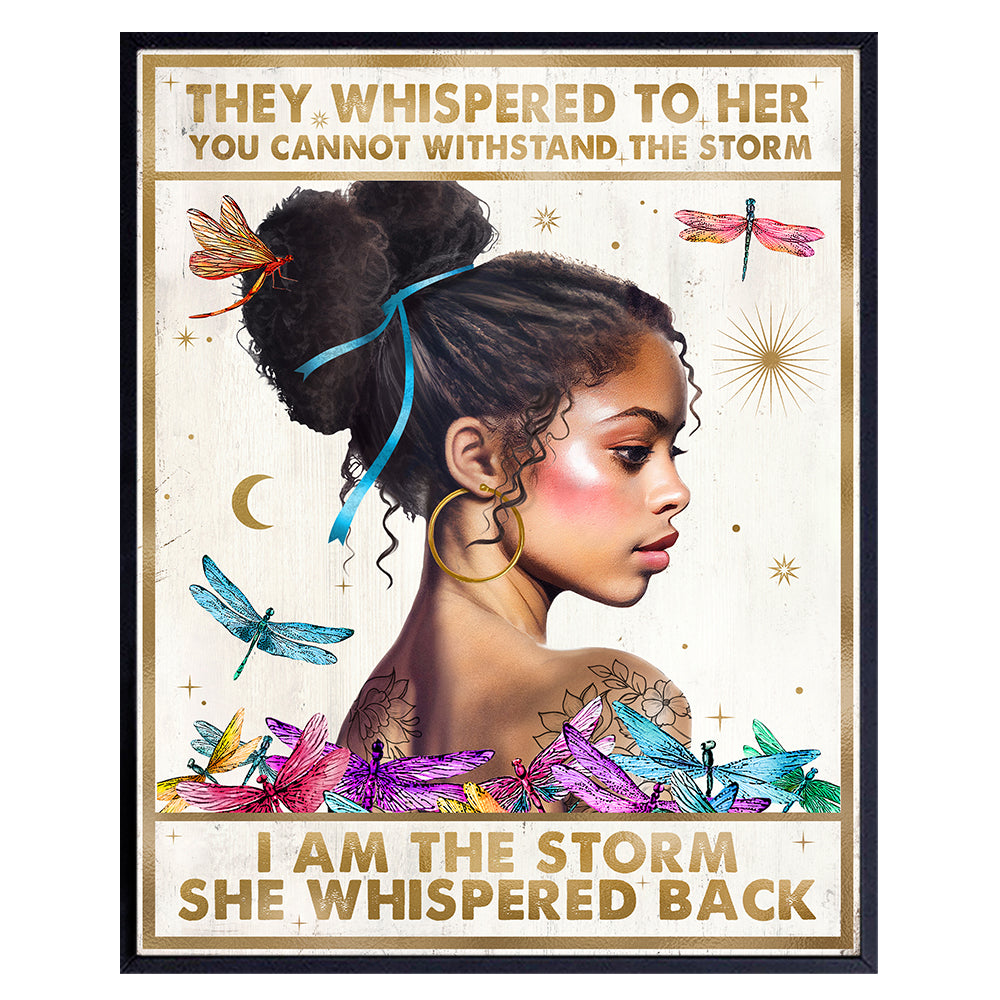 Wall Decor for Black women - Black Girl Magic Inspirational Wall Art - African American Wall Art - I Am The Storm Women&
