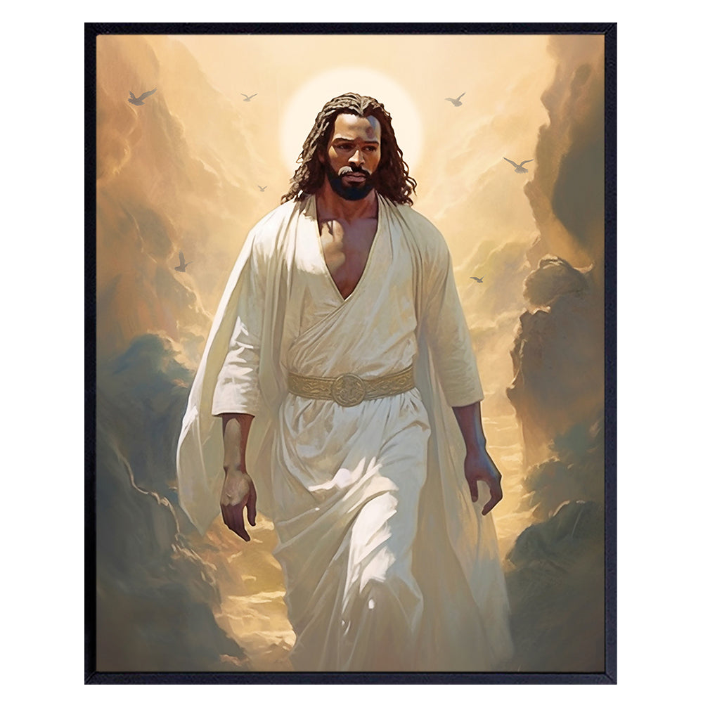 Jesus Wall Art for African Americans - Jesus Christ Poster - Inspiration Christian Wall Art &amp; Decor for Black women, Black Men - Black pride African American Art - Black Art - Religious God Wall Decor