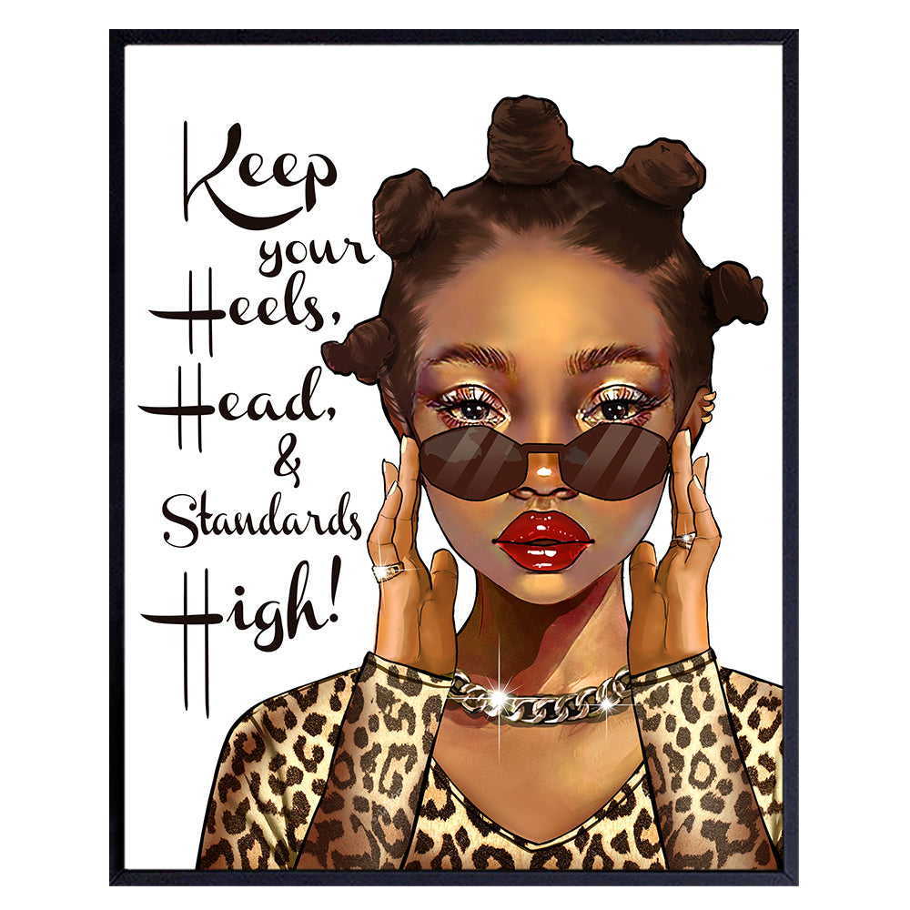 Black women Inspirational Wall Art &amp; Decor - African Americans Inspiration Motivational poster - Black Art - African American Wall Art - Black Girl Magic - Positive Quotes Wall Decor Poster - UNFRAMED