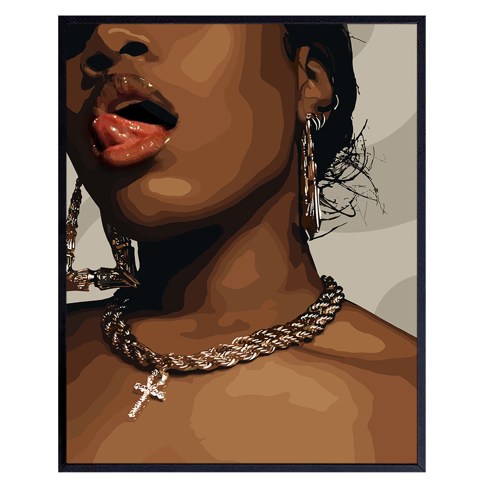 Black Woman African American Art - Black Girl, Black Women, African American Wall Art &amp; Decor - African American Wall Decor for African Americans - Minimalist Art - Abstract Boho Wall Decor Aesthetic