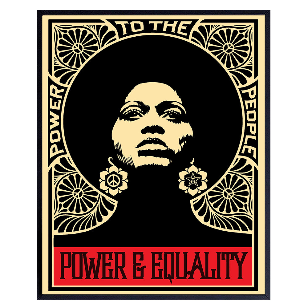 African American Wall Art &amp; Decor - Black Culture - Power to The People - Black Art - Black Pride Poster - Black Lives Matter Sign - Gifts for African American Women, Men, Girl, Boy - Classroom Decor
