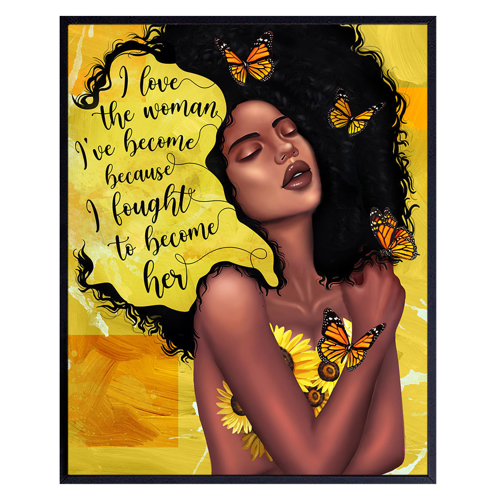 African American Wall Art &amp; Decor - Afrocentric Wall Art - Black Art - Inspirational Wall Art Sayings - Positive Quotes Wall Decor- Encouragement Gifts for Women Girls Teens - Motivational Posters