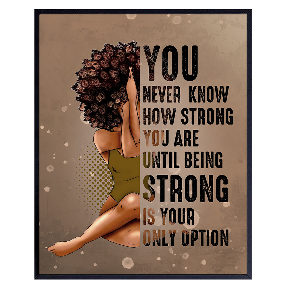 Wall Art Black Women - African American Gifts for Women - Black American Wall Decor - Inspiring Wall Art - Inspiration Women’s empowerment Motivational Posters - Yellowbird Art &amp; Design UNFRAMED