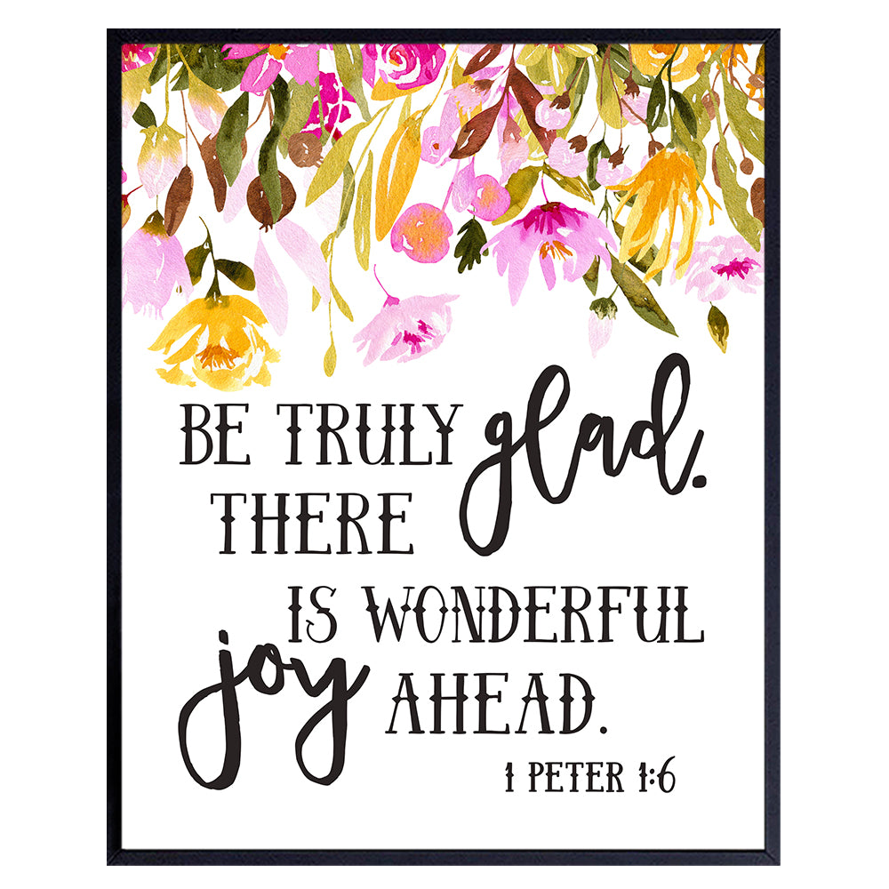 Motivational Bible Verse Wall Art - inspirational Religious Scripture Wall Decor - Positive Quotes Wall Decor - Blessed Gift for Christian Women, Teens, Graduation - 8x10 Poster