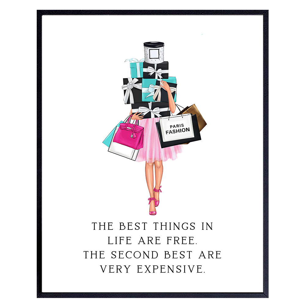Glam Luxury Fashion Design Quote - Couture Fashionista Wall Art Decor Poster Print - 8x10 Gift for Women, Bathroom, Teens Room, Girls Bedroom