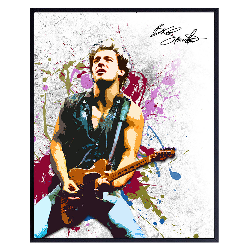 Bruce Wall Art Print Poster - Inexpensive Gift for Musicians, Boss, E Street Band and 80&