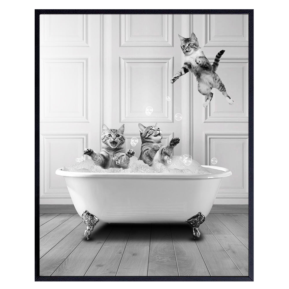 Kids Bathroom Decor - Cat Wall Art &amp; Decor - Bathroom Accessories for Women - Baby Girl Bathroom - Funny Bathroom Decor - Cat Lady - Cat Lovers - Cat Themed Gifts - Small Bathroom Decor - Cute Cat