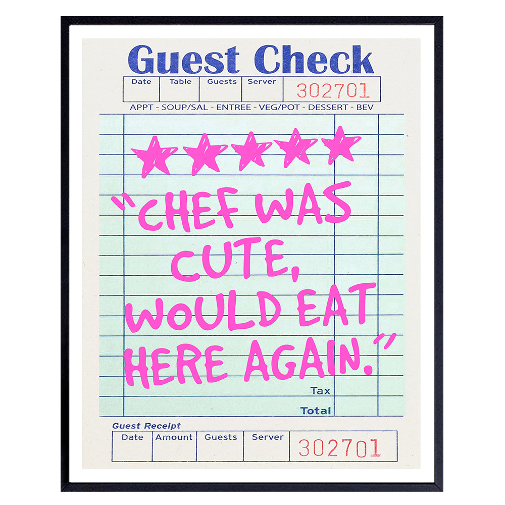 Trendy Kitchen Wall Art &amp; Decor - Preppy Kitchen Wall Decor - Farmhouse Dining room Decorations - Funky funny small Kitchen Decor - Eclectic Pink Kitchen Decor - Pop Art Restaurant Cafe Wall Art