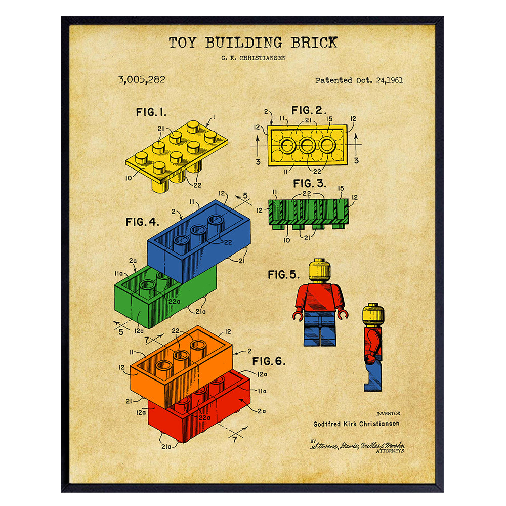 Toy Figure Patent Unframed Wall Art Print - Perfect Gift For Boys and Girls Rooms - Great For Home Decor - Ready to Frame (8X10) Vintage Photo