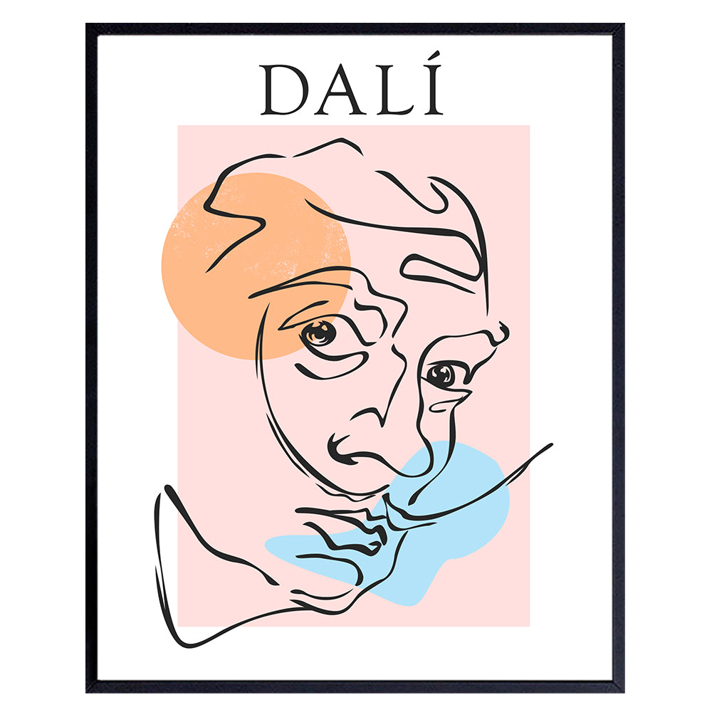Salvador Dali Minimalist Wall Art &amp; Decor - Salvador Dali Prints - Surrealism Wall Art - Aesthetic Room Decor - Gallery Wall Art - Museum Poster - Line Art Picture - The Impressionists