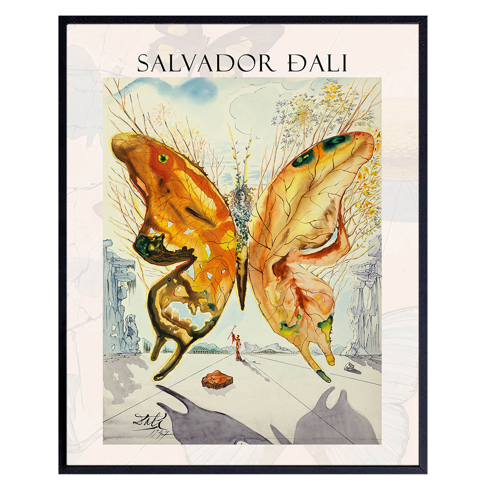 Salvador Dali Wall Art &amp; Decor Print - Gallery Wall Art - Museum Poster - Modern Surrealism Wall Art - Contemporary Wall Art - Butterfly Picture - Living Room, Bedroom - Women, Men, Housewarming Gift
