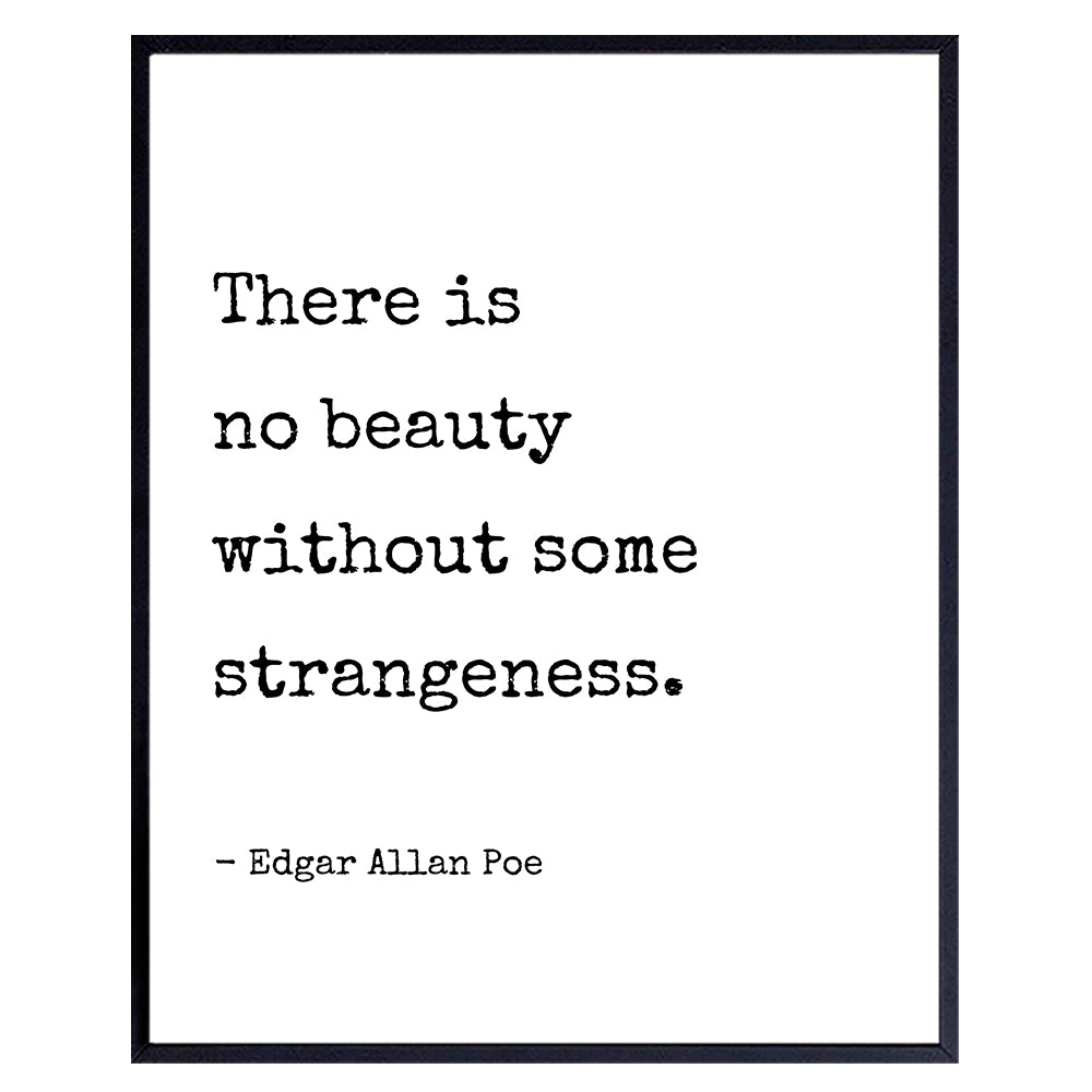 Edgar Allan Poe Wall Art LARGE 11x14 - Goth Room Decor Poster Sign - Bedroom Office Living room decoration - Unique Gift - Funny Sayings for Wall Decor - Inspirational Quotes Home Decor print UNFRAMED