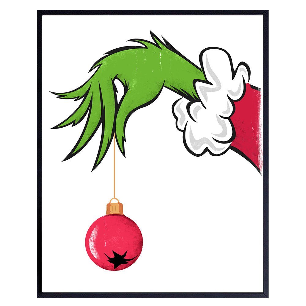 Christmas Decorations with Ornament - Funny Christmas Decorations - Holiday Decorations - Xmas Decorations - Cute Christmas Wall Decor Poster - Holiday Home Decor - Santa Clause Wall Art