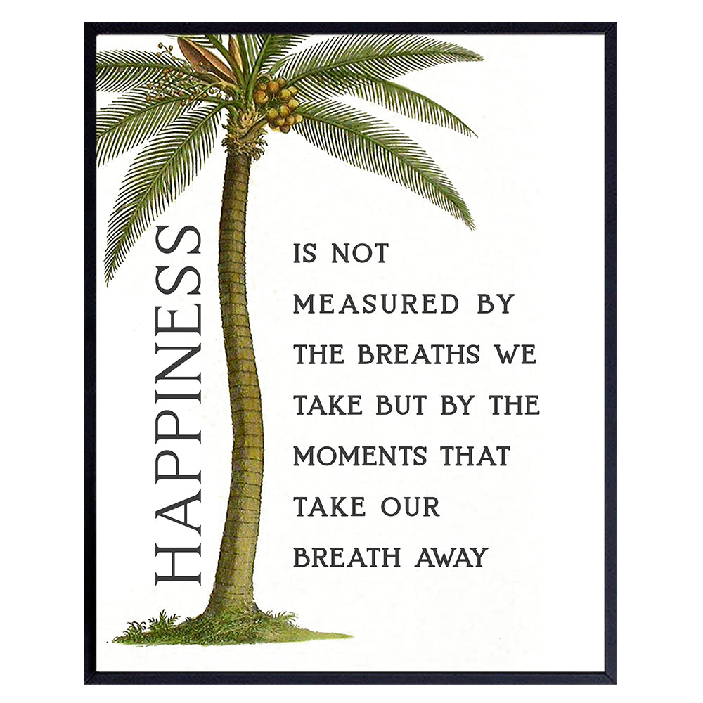 Inspirational Wall Art - Uplifting Gifts for Women - 8x10 Motivational Poster - Positive Quotes Wall Decor - Inspirational Quotes - Sayings for Wall Decor - Palm Tree Wall Art -Happy Quotes Wall Decor