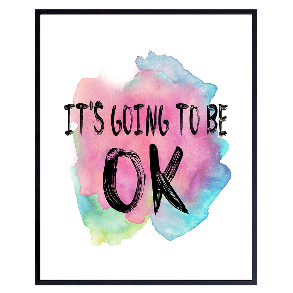 Motivational Posters - Encouragement Gifts for Women - 8x10 Uplifting Gifts - Positive Quotes Wall Decor Print for Living Room, Bedroom - Inspirational Wall Decor - It&