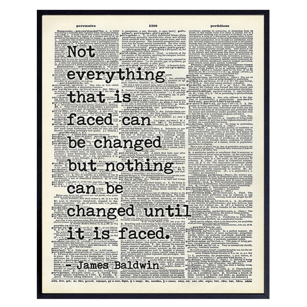 James Baldwin Motivational Quote - Black African American Wall Art - Inspirational Room Decor - Civil Rights Home, Office or Classroom Decoration - Gift for Teacher -Black History Month Poster Print