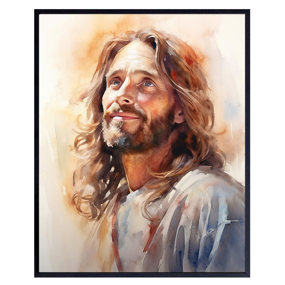 Jesus Christ Wall Decor - Jesus Poster - Jesus Loves Me - God Art - Faith Wall Decor - Religion Wall Art &amp; Decor - Christianity Gift - Inspiration Art for Living room, Bedroom, Home Office, Men Women