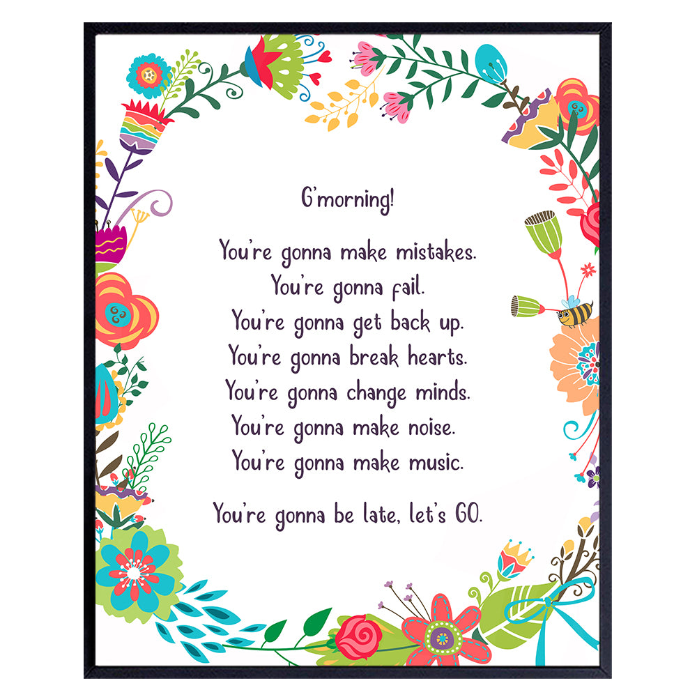 positive Quote Merchandise - Inspiring, Inspirational Quotes Wall Art - Uplifting, Encouragement Gifts for Women - Motivational Posters - Positive Wall Decor - Good Morning - Bathroom Wall Art