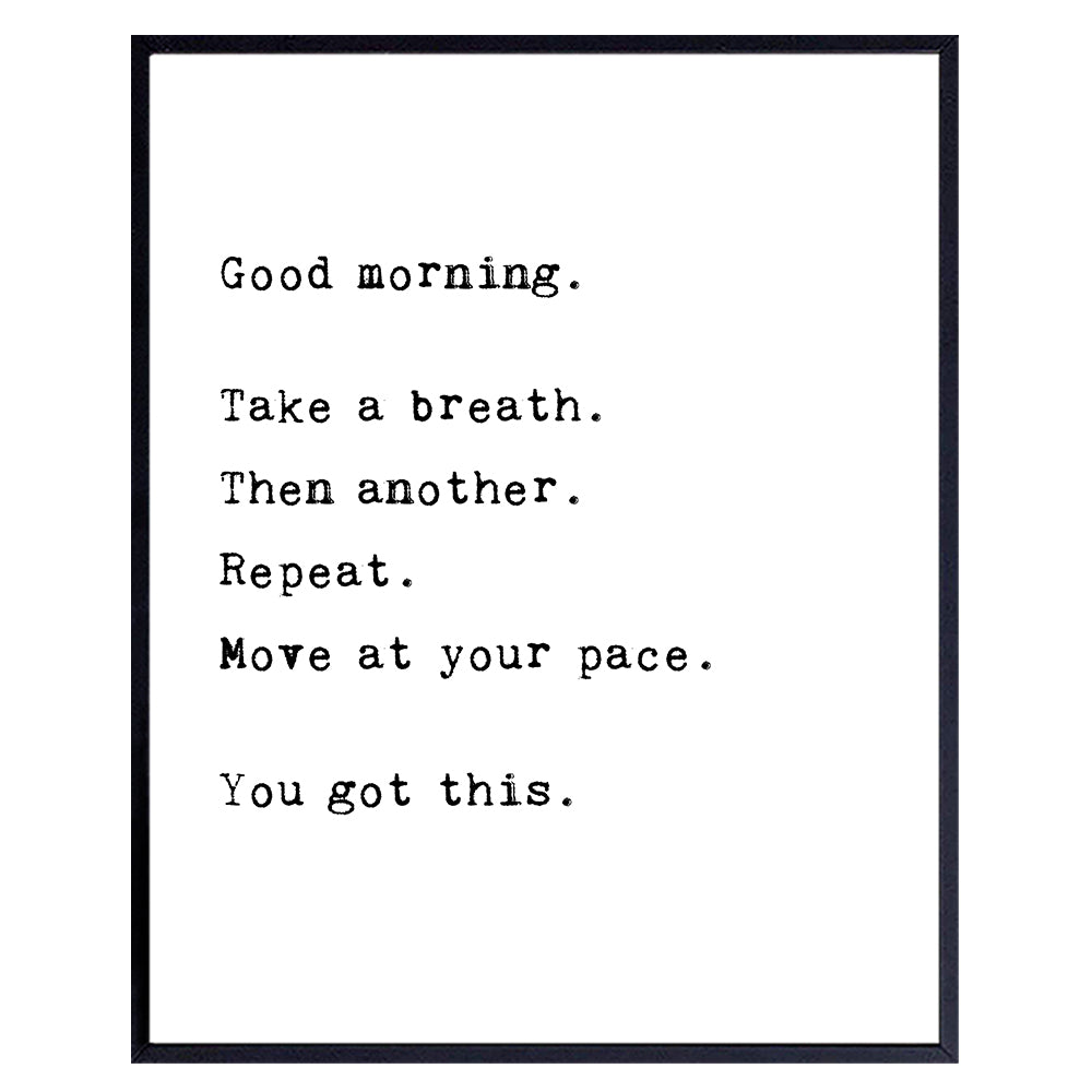 Motivational Wall Art &amp; Decor - Positive Inspirational Quote Home Decoration - Encouragement Print for Bedroom, Bathroom, Living Room - Gift for Women, Men, Teens - Uplifting Saying