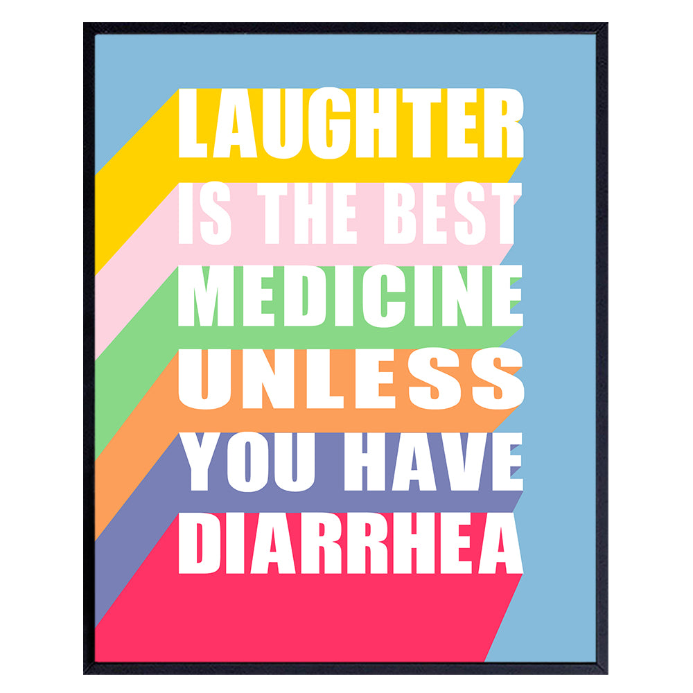 Funny Bathroom Typography Art Print - Wall Art Poster - Unique Home Decor for Bath - Great Gag Gift Gift - 8x10 Photo UNFRAMED