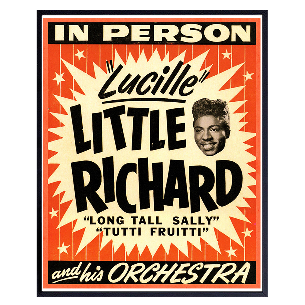 Little Richard Poster - 8x10 Black History Wall Art - Vintage Motown Concert Posters - R and B Music - African American Wall Art - Soul Train - R&amp;B Music Decor - African American Gifts