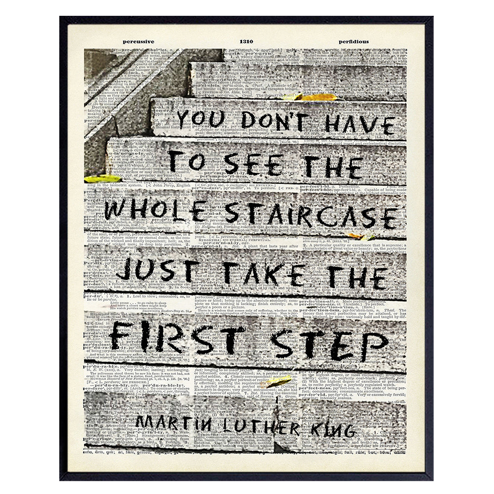 Martin Luther King, MLK, Motivational Quote Dictionary Art - 8x10 Photo Wall Decor - Inspirational Home or Office Decoration Poster, Picture - Unique Unframed Gift for African American, Black Pride