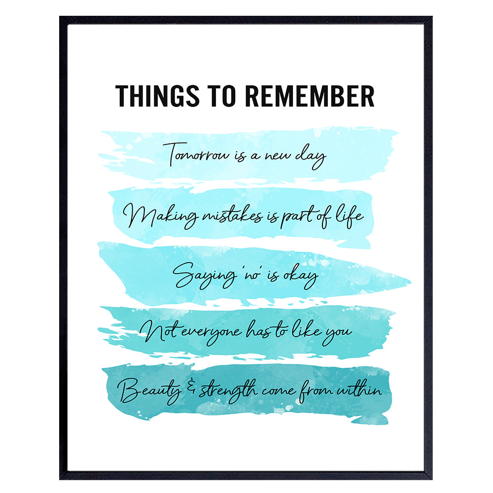 Motivation Inspiration Affirmations Wall Art for Home Office Bedroom Bathroom - Positive Quotes Wall Decor - Encouragement Gift for Woman Girls Teens Daughter Best Friend - Women&