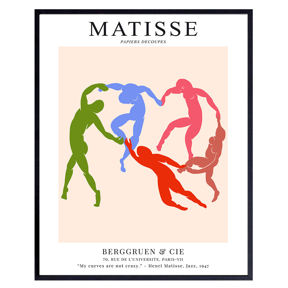 Matisse Wall Art &amp; Decor - Minimalist Wall Art - Mid Century Modern Decor - Henri Matisse Poster Print - The Impressionists Abstract Art - Aesthetic Pictures - Gallery Wall Art - Museum Poster 8x10