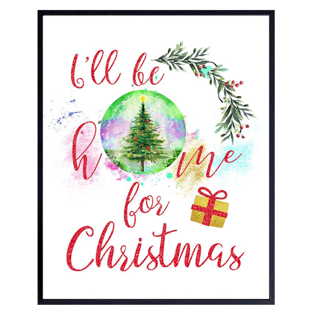 Christmas decoration for Holiday Fans - Xmas Wall Art &amp; Decor for Living room, Home Decor Boy Girl Bedroom, Kids Room - 8x10 Picture Poster print - Holiday Gift - Castle