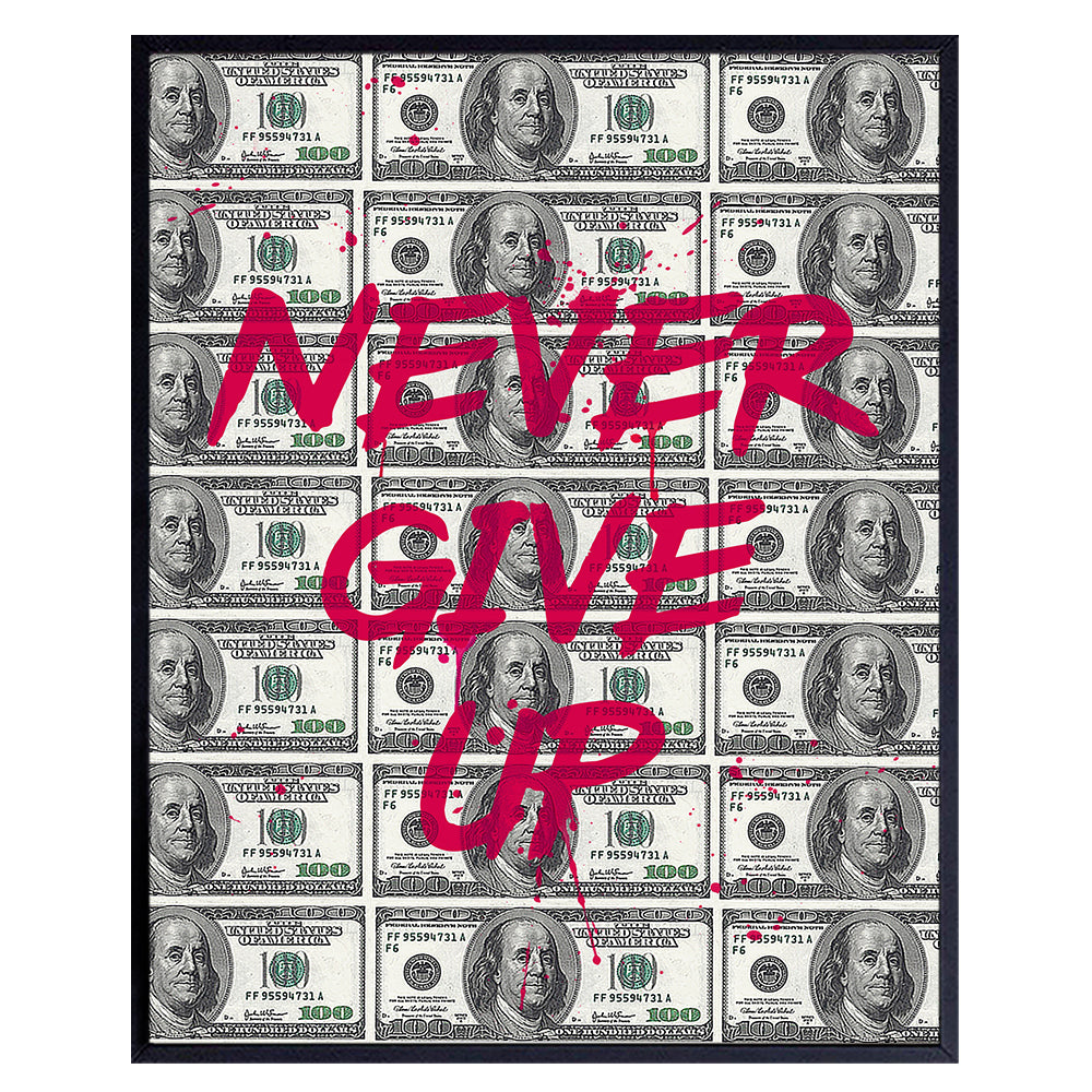 Motivational Posters, 8x10 - Inspirational Quotes - Home Office Wall Decor - Office Wall Art - Encouraging Sayings for Wall Decor - Entrepreneur Wall Art - Positive Quotes - Dont Give Up