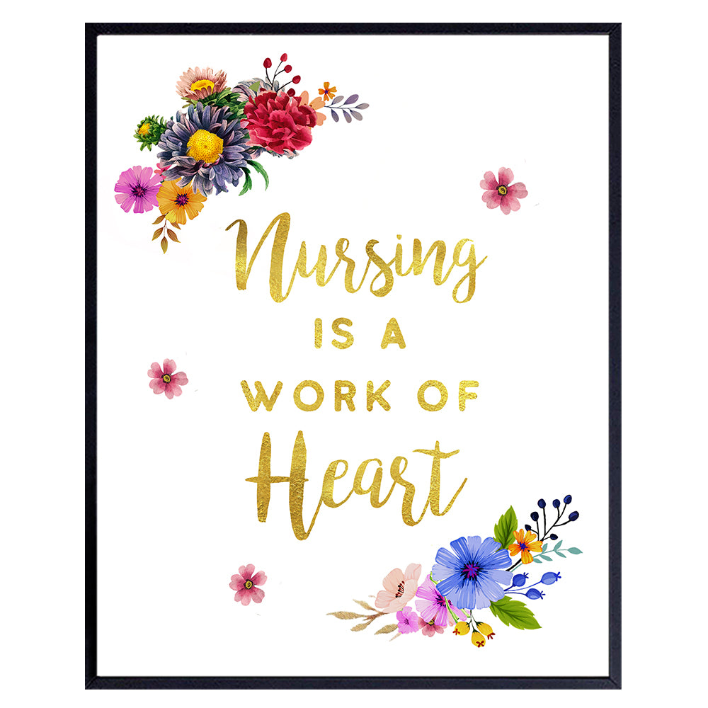 Nurse Wall Art Decor Poster - Appreciation Gift for Registered Nurse Practitioner, RN, Physician Assistant, PA, LPN, LVN, RNA, CNA - Medical Decoration for Hospital, Doctor Office - 8x10 UNFRAMED