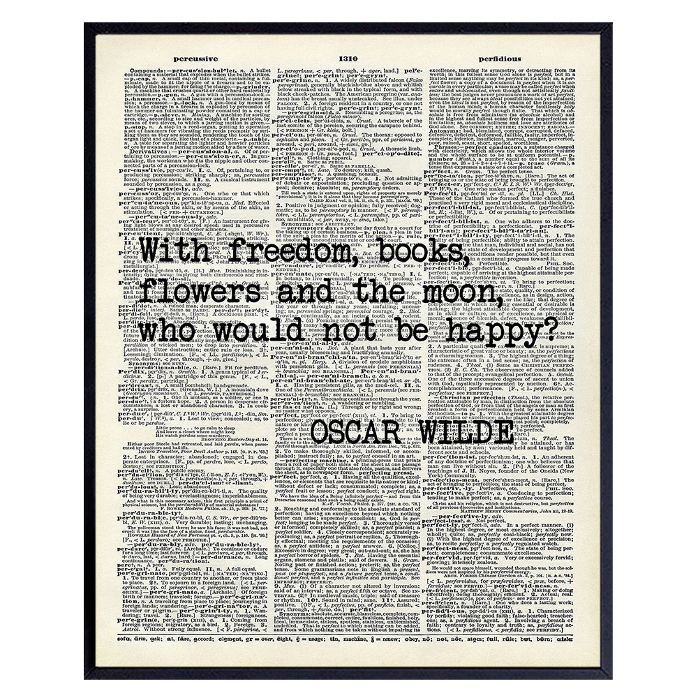 Oscar Wilde Inspirational Literary Quote Dictionary Wall Decor - Upcycled Home Art Decoration Sign for Office, Apartment, Bedroom, Bathroom, Living Room - Great Gift - Unique 8x10 Poster Picture