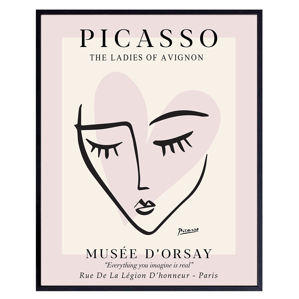 Pablo Picasso Poster Prints 8x10 - Abstract Wall Art &amp; Decor - Mid-Century Modern Room Decor - Minimalist Wall Decor - Gallery Wall Art - Museum Poster - Line Art Wall Decor - Art Gifts for Women