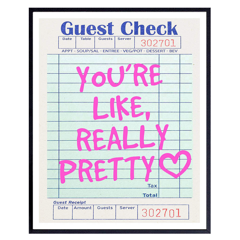 Funky Wall Art for Women - positive Quotes Wall Decor - inspiring Teen Bedroom Decor - Cute 70s 80s Preppy Room Decor - You&