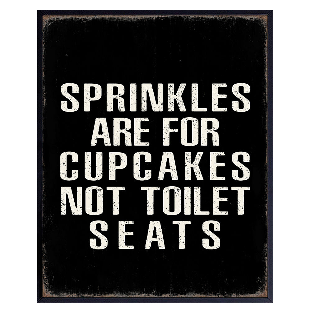 Bathroom Decor with funny Sayings - Rustic Bathroom Wall Decor - Men Man Cave Wall Art - Black Bathroom Decorations - funny Quotes Boho Bathroom Sign, Powder room Accessories - Yellowbird Art &amp; Design