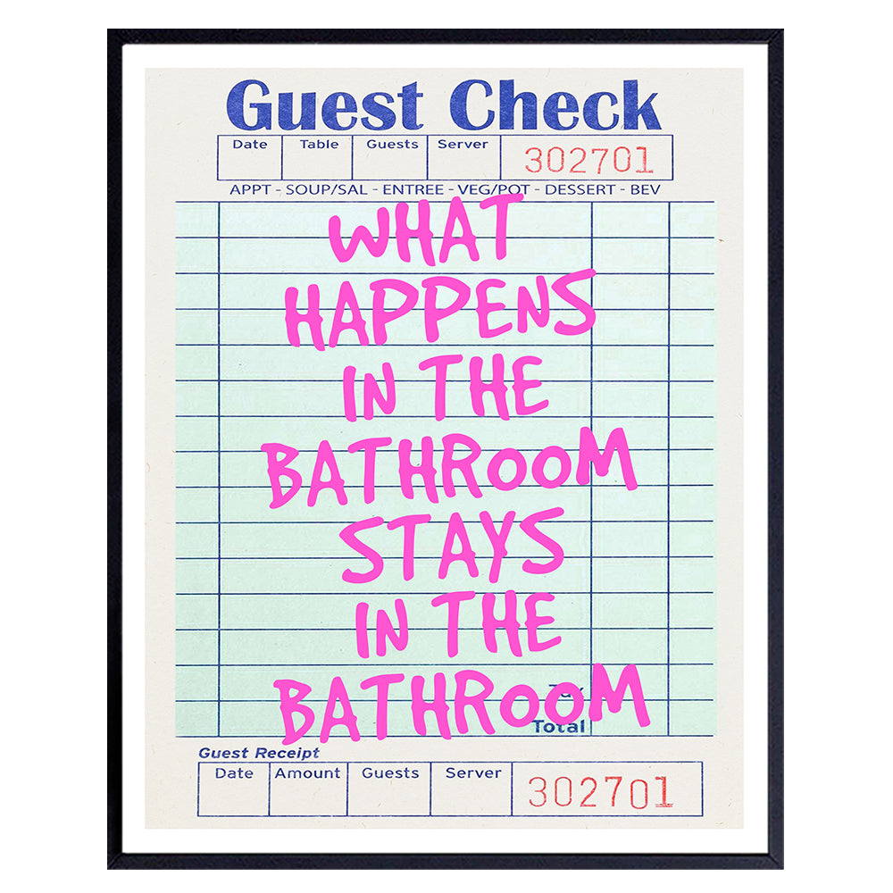 Preppy funny Bathroom Wall Art - Bathroom Decor for Women - Trendy Pink Bathroom Accessories - Cute Bathroom Decor Aesthetic - Indie Pop art Restroom Sign - Funky Bathroom Decor - Powder room Poster