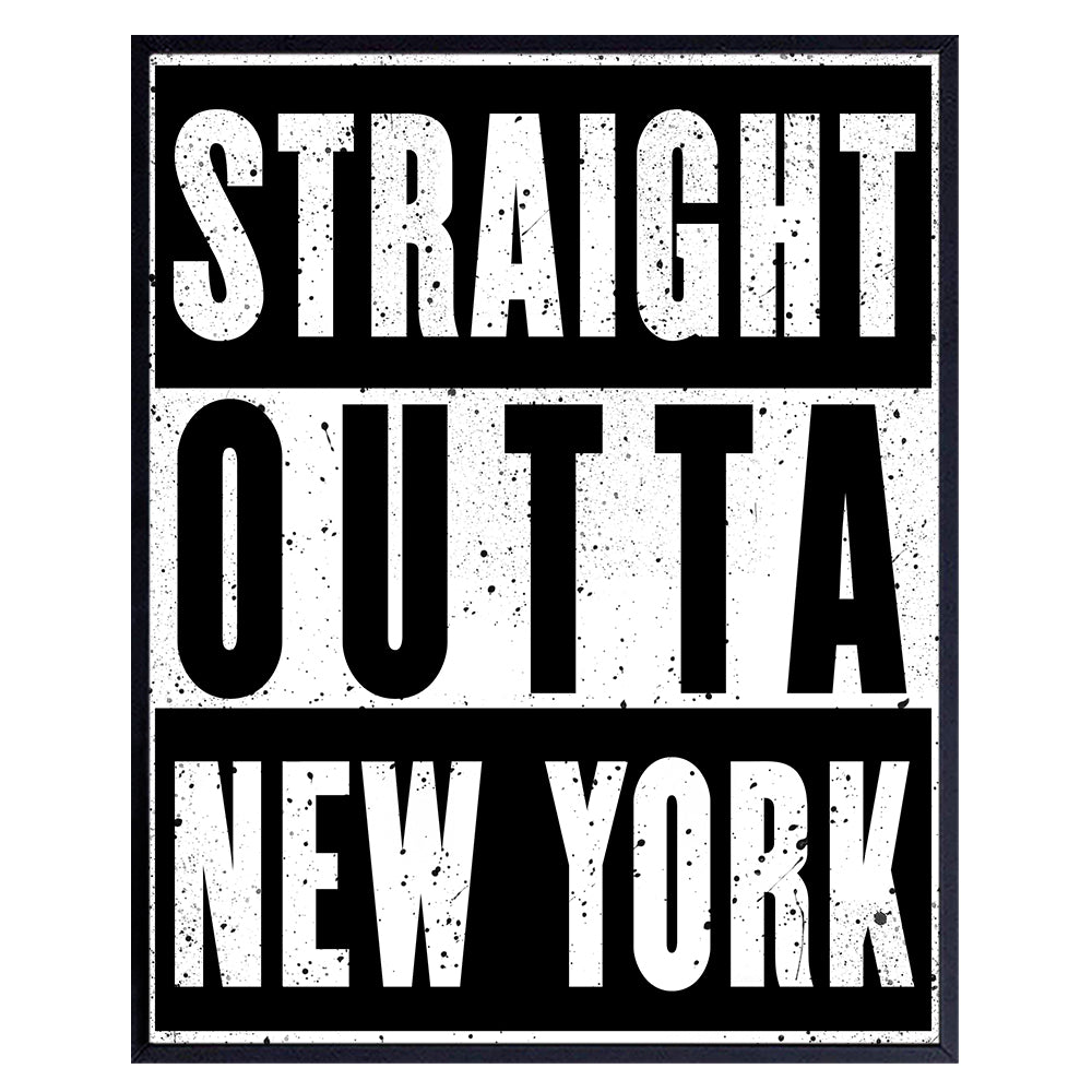 New York Poster - Gift for NY, NYC, Brooklyn Fan - Urban Graffiti Wall Art Decor, Home Decoration for Apartment, Office, Living Room, Bedroom, Bathroom - Contemporary Modern Street Art Picture Print