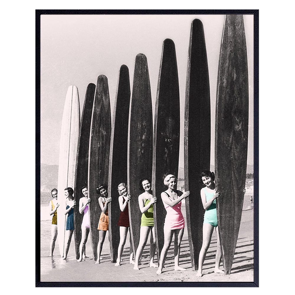 Beach Decor - Surf Wall Art - Vintage Nautical Decor, Ocean Wall Decor, Sea Decorations - Unique Gift for Surfers, Surf, Surfing Fans - Rustic Shabby Chic Poster for Beach House - 8x10 UNFRAMED