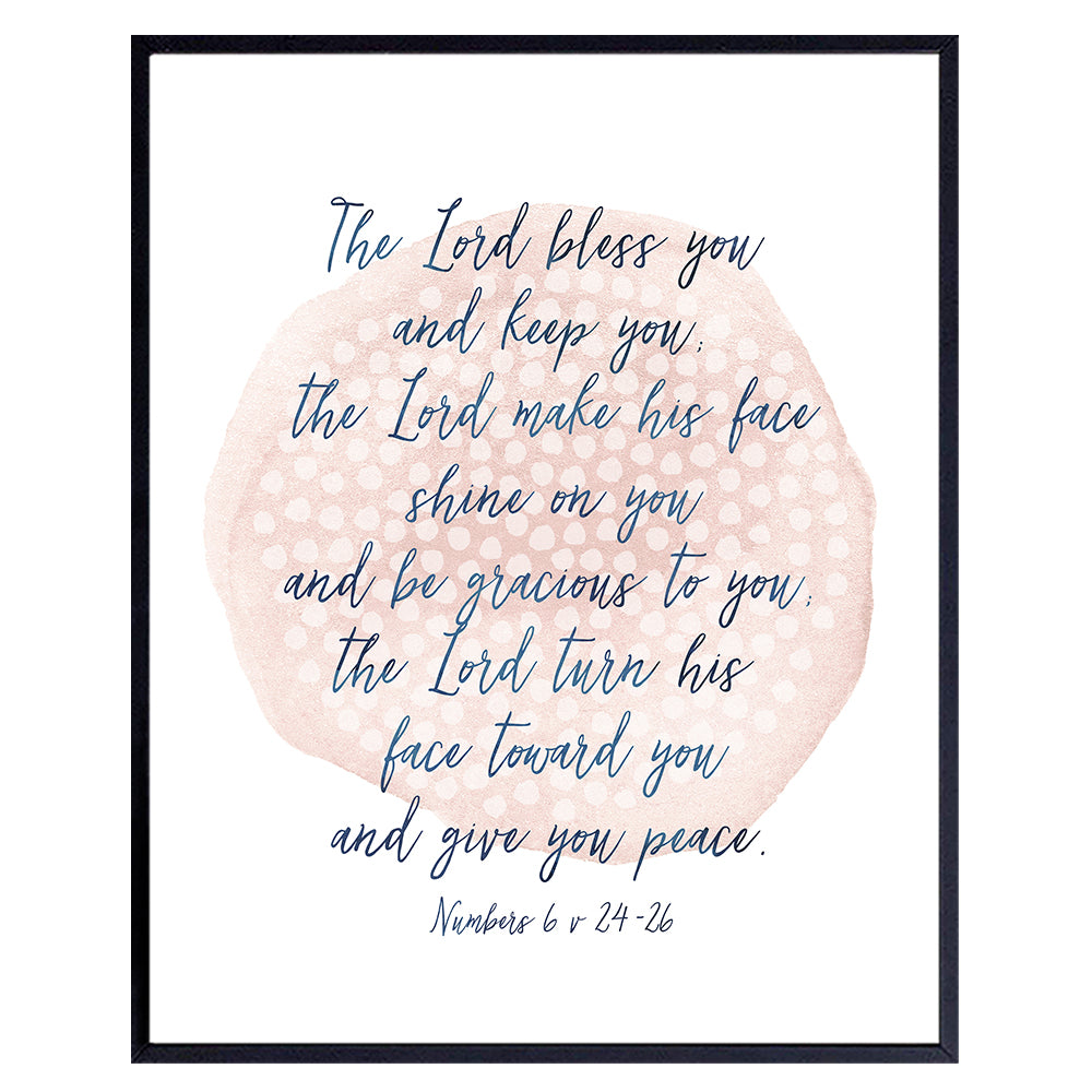 May The Lord Bless You and Keep You - Abstract Scripture Wall Art- Bible Verse Wall Decor - Bible Study - Religious Wall Decor - Christian Gifts for Women - Blessed Wall Decor - God Wall Decor