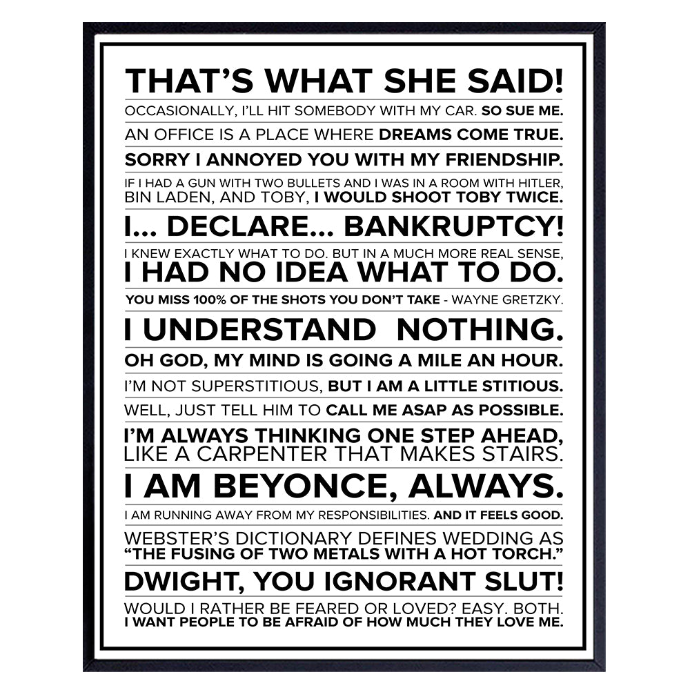 LARGE 11X14 - The Office Merchandise - The Office Merch - Michael Scott Poster - The Office Decor - The Office Gifts - The Office Wall Art- Boss Gifts for Men, Women - Funny The Office Quotes Wall Art