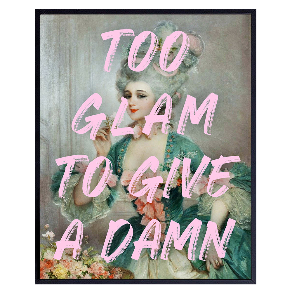 Glam Bathroom Wall Art &amp; Decor - Funny Bathroom Decor - Pink Bathroom Decor for Women Woman Teen Girls Girl - Powder room Decor - Restroom Sign - Bath Accessories Yellowbird Art &amp; Design UNFRAMED 8X10