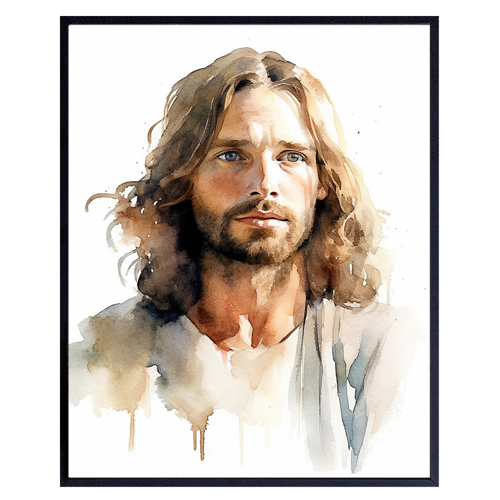 Jesus Christ Christian Wall Decor - Jesus Poster, Jesus Picture, Jesus Painting - Religious Wall Art - inspiring Christian Gifts for Women, Men - Spirituality Inspiration, Prayer, Psalms, Blessing Art