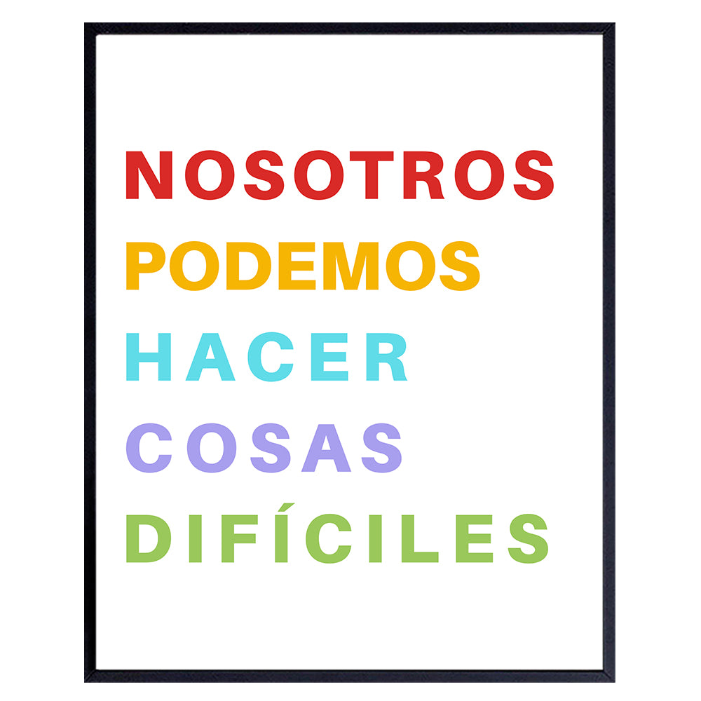 Classroom Family Wall Art &amp; Decor - Bedroom Decor Decoraciones Para Ninos - Teacher Supplies - Inspirational Motivational poster for Spanish Latino Kids En Espanol - School Room Decor 8X10 UNFRAMED