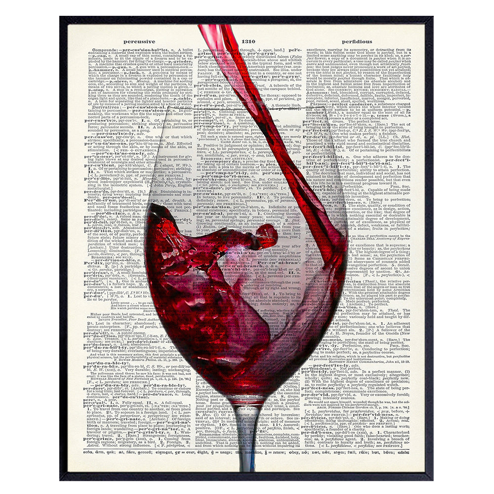 Upcycled Wine Dictionary Wall Art Prints - 8X10 Vintage Unframed Photo - Perfect Gift for Game Room, Bar, or Man Cave Decor