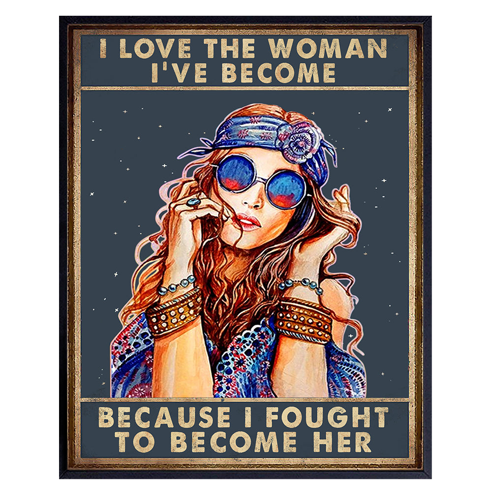 Inspirational Motivational Poster Wall Art &amp; Decor - 8x10 Boho Wall Decor - Hippie Room Decor - Positive Quotes Sayings - Encouragement Gifts for Women - Bohemian Girls Bedroom Living Room Home Office
