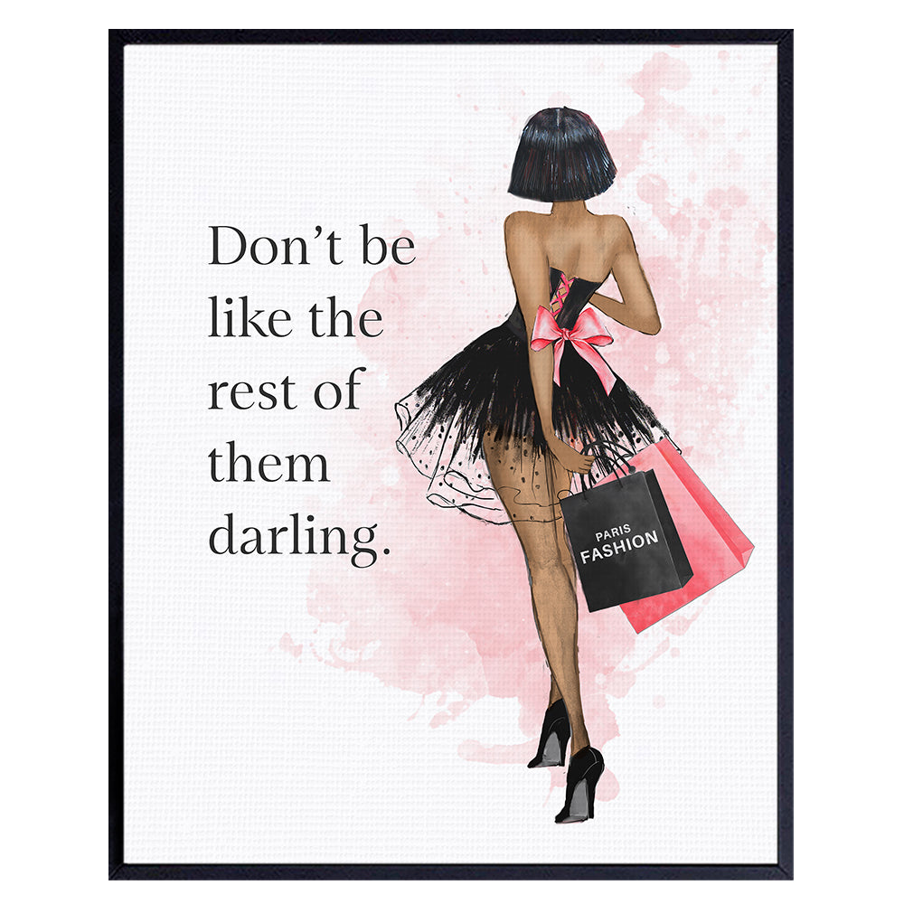 Glam Wall Art for Women - Black Women Wall Art - African American Fashion Wall Decor - Luxury Fashion Designer Decor - Teen Bedroom - Empowered Women Motivational quote - positive affirmation
